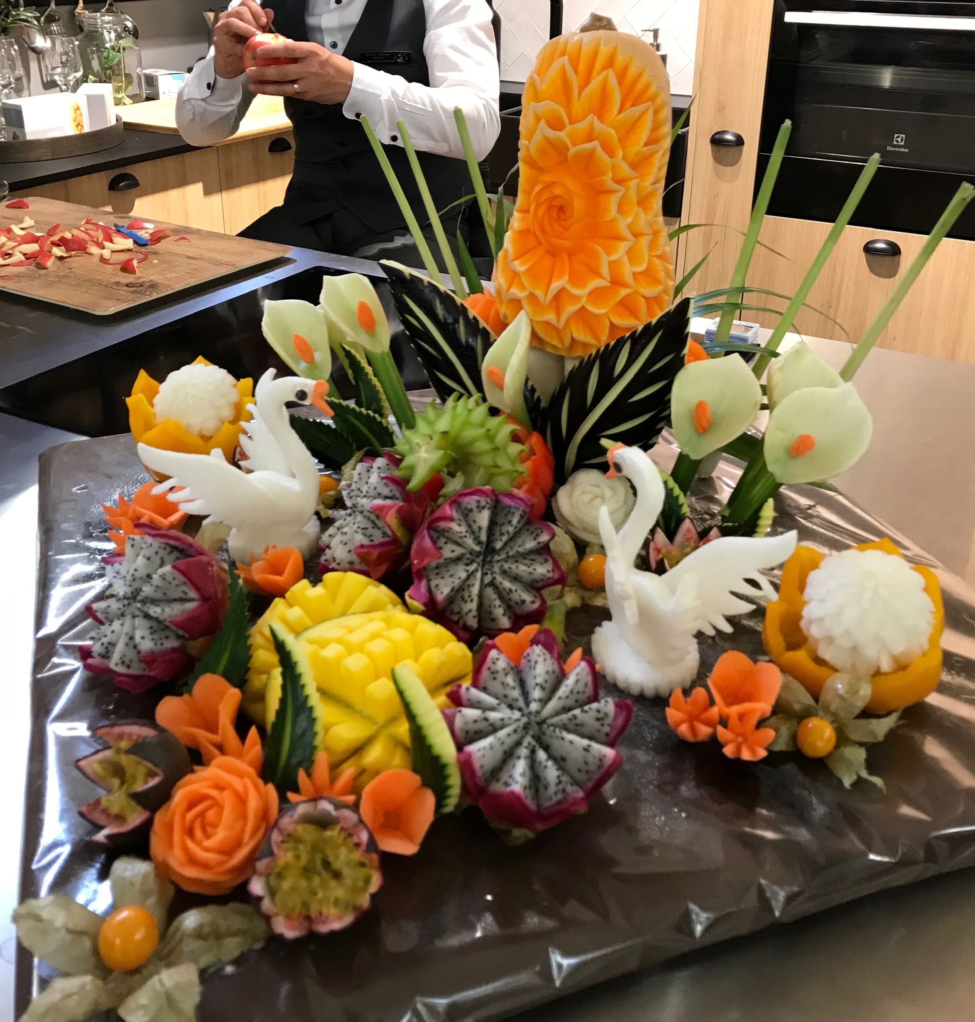 Sculpture fruits et légumes - Corbeille de légumes