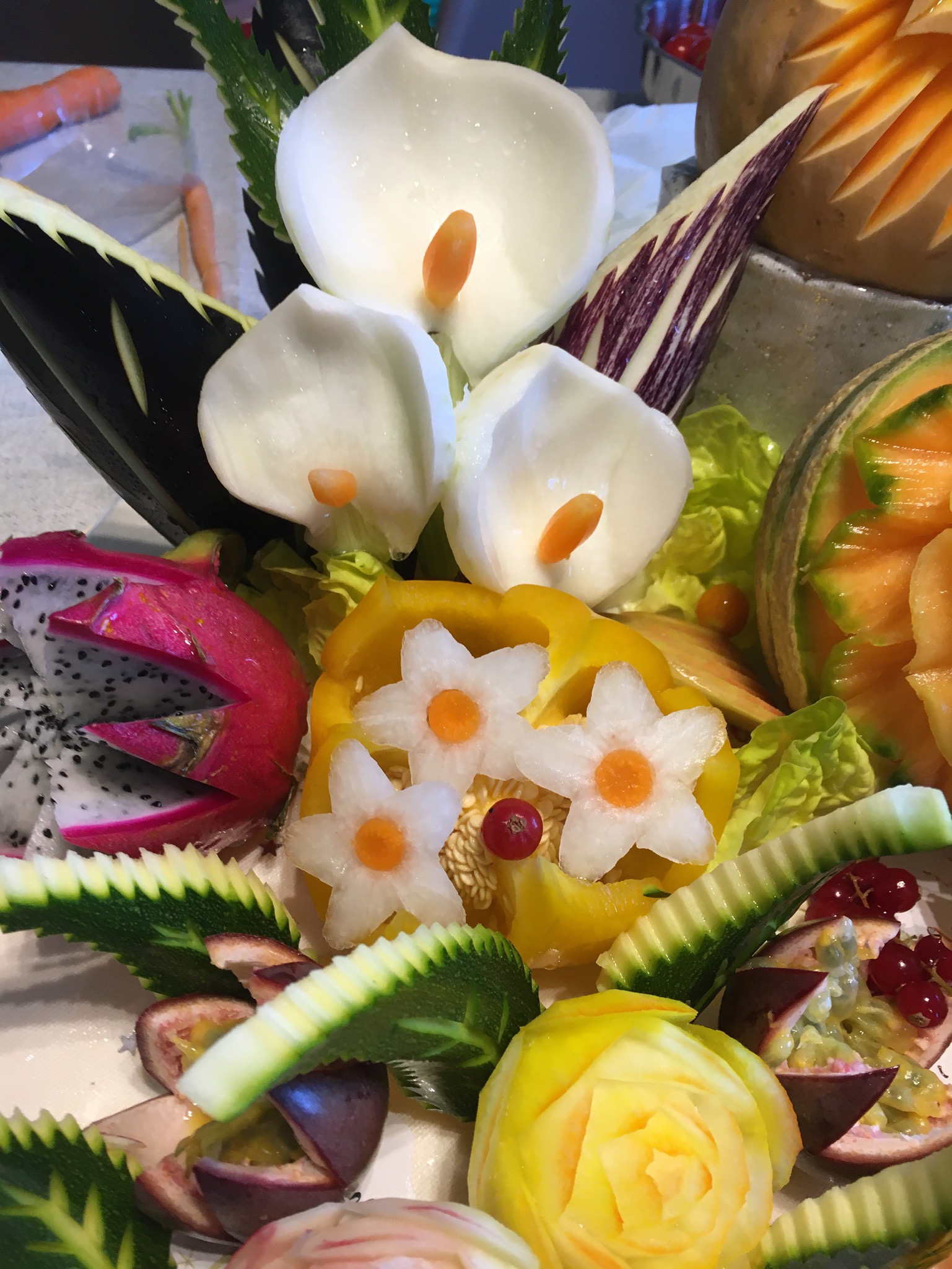 Sculpture fruits et légumes - Corbeille de légumes