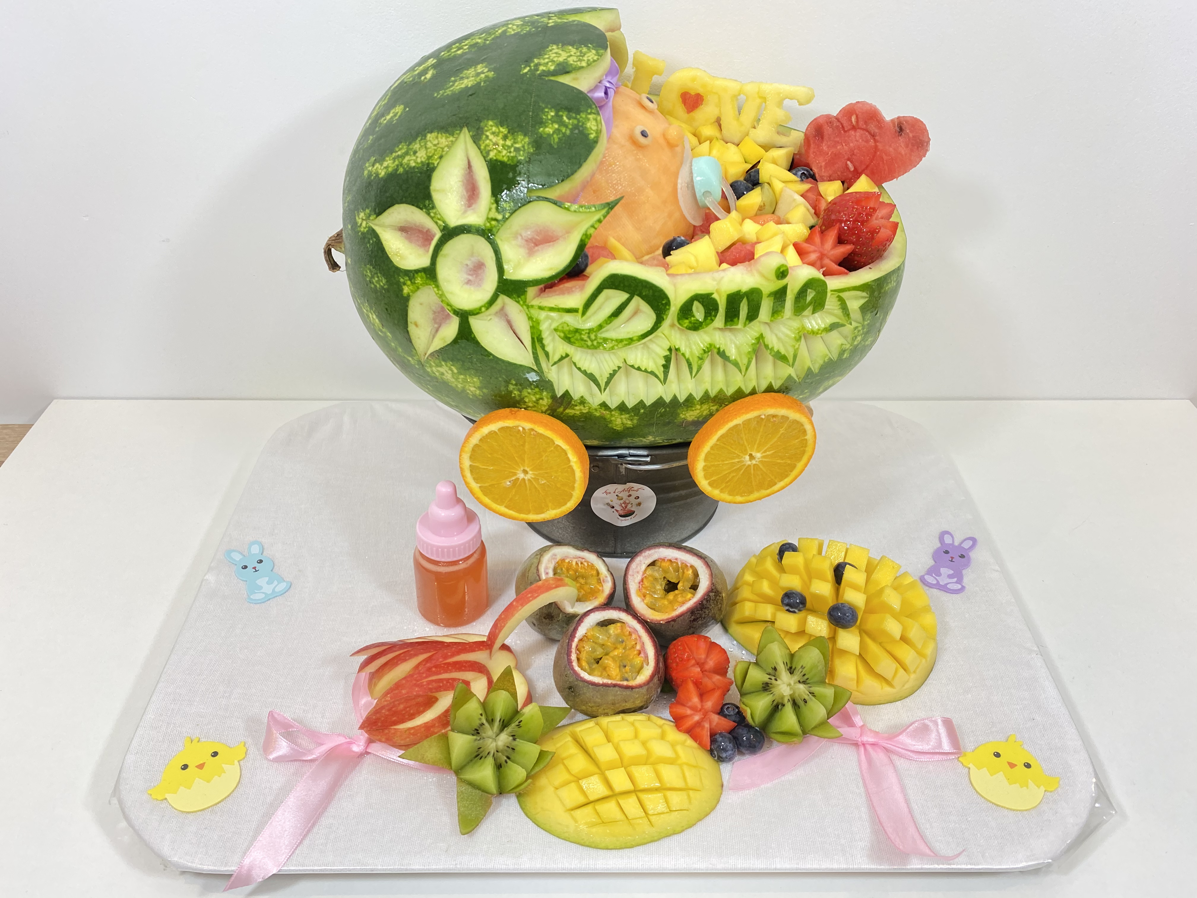 Sculpture fruits et légumes - Naissance